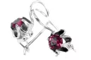 Sterling Silber 925 925 Ruby ohrringe vec013s Russisch Sowjetisch UdSSR Vintage Stil Art Deco style